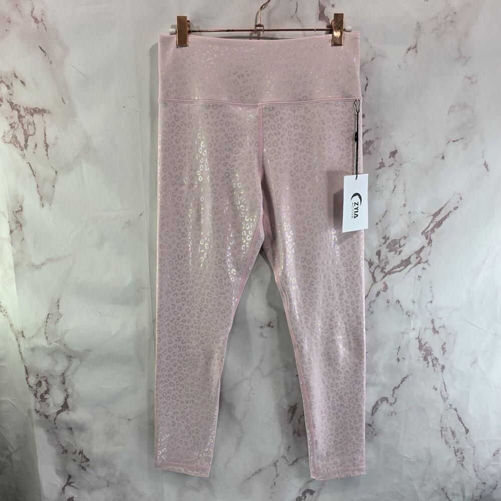 ZYIA Pink Shimmer Leopard Print Leggings
